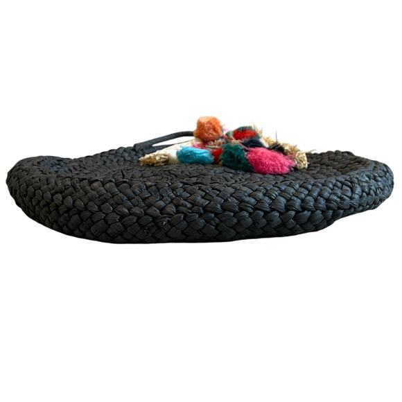 L*Space Black Straw Summer Tote Beach Handbag - Picture 8 of 15